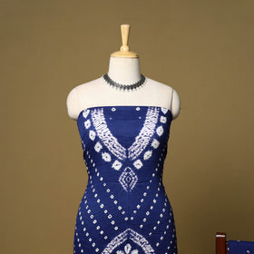 3pc kutch tie-dye satin cotton unstitched bandhani dress