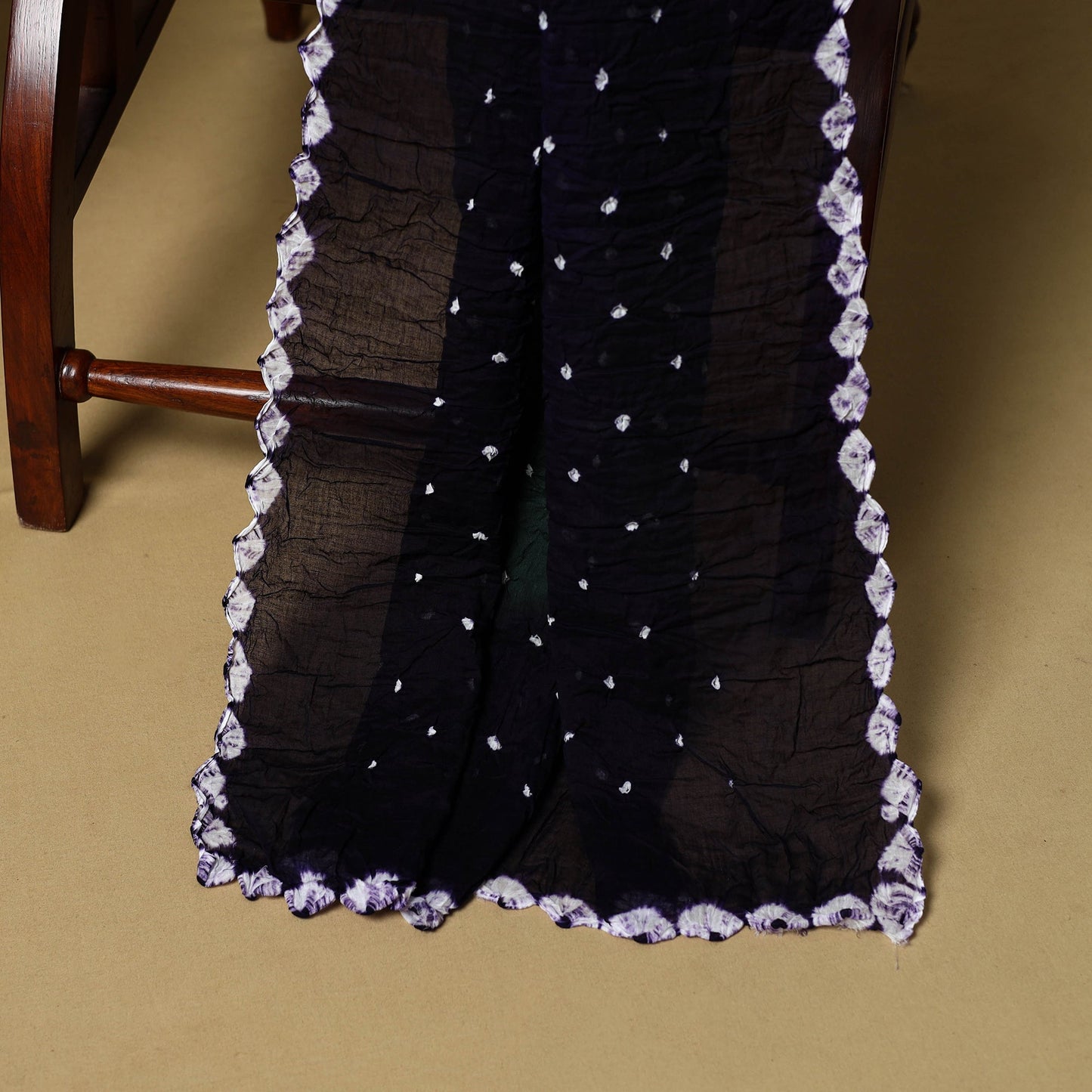 3pc kutch tie-dye satin cotton unstitched bandhani dress