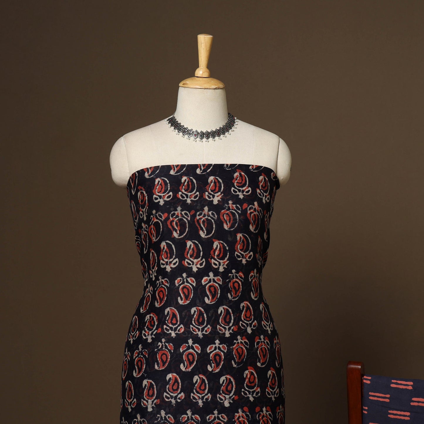 3pc maheshwari silk unstitched hand bagru dress material