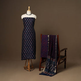 3pc maheshwari silk unstitched hand bagru dress material