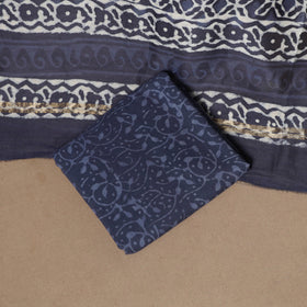 3pc maheshwari silk unstitched hand bagru dress material