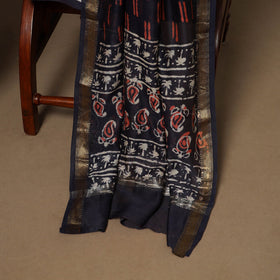 3pc maheshwari silk unstitched hand bagru dress material