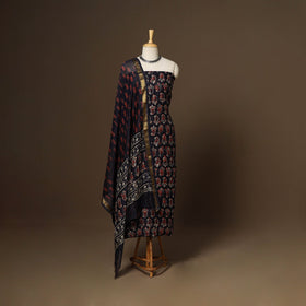 3pc maheshwari silk unstitched hand bagru dress material