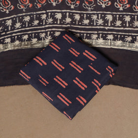 3pc maheshwari silk unstitched hand bagru dress material