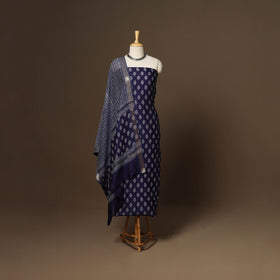 3pc maheshwari silk unstitched hand bagru dress material