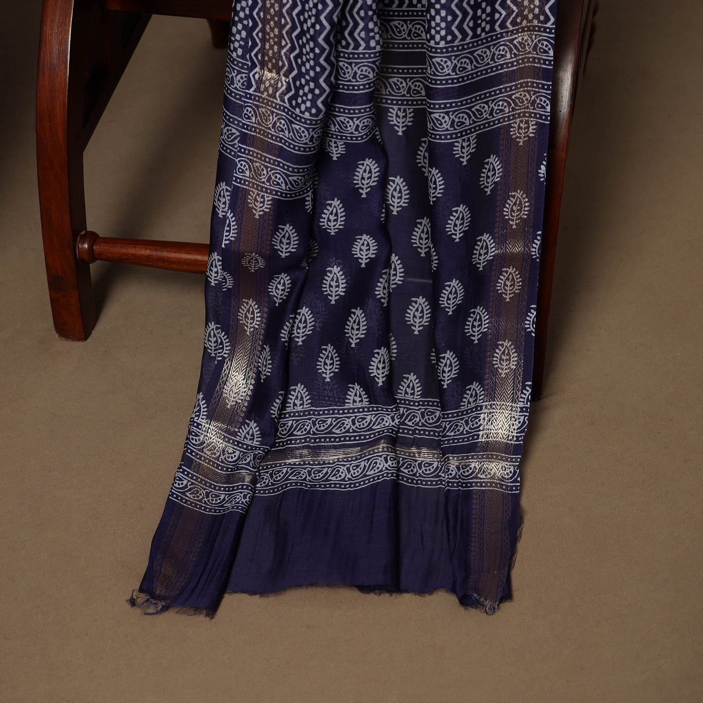 3pc maheshwari silk unstitched hand bagru dress material