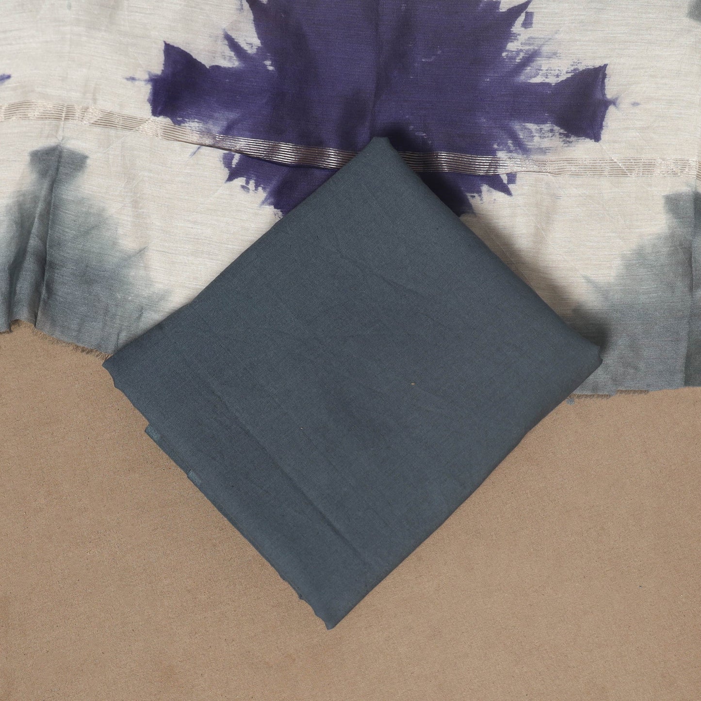 3pc maheshwari silk unstitched tie-dye shibori dress