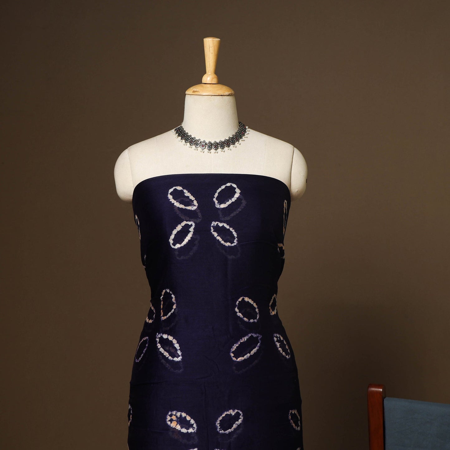 3pc maheshwari silk unstitched tie-dye shibori dress