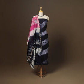 3pc maheshwari silk unstitched tie-dye shibori dress