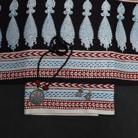 Blue - 3pc natural dyed cotton unstitched bagh dress