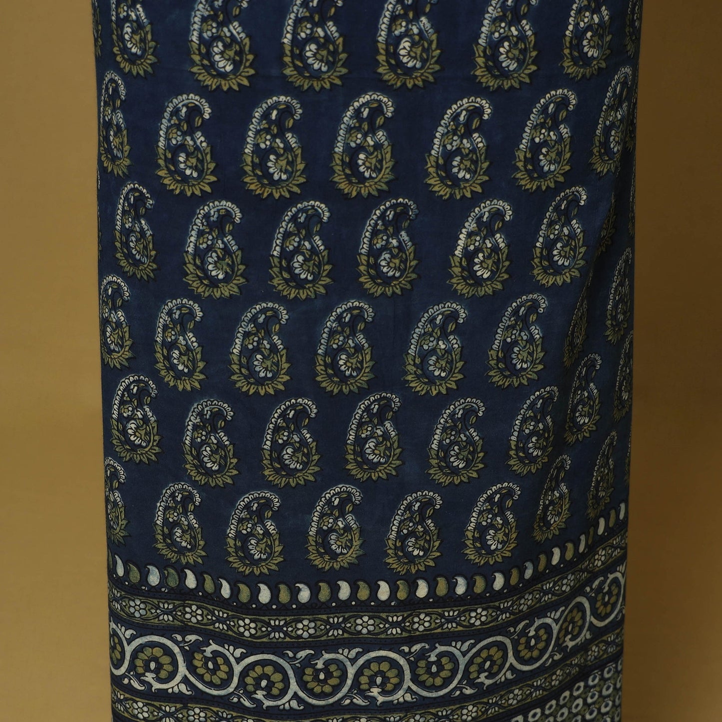 Blue - 3pc natural dyed cotton unstitched dress material 08