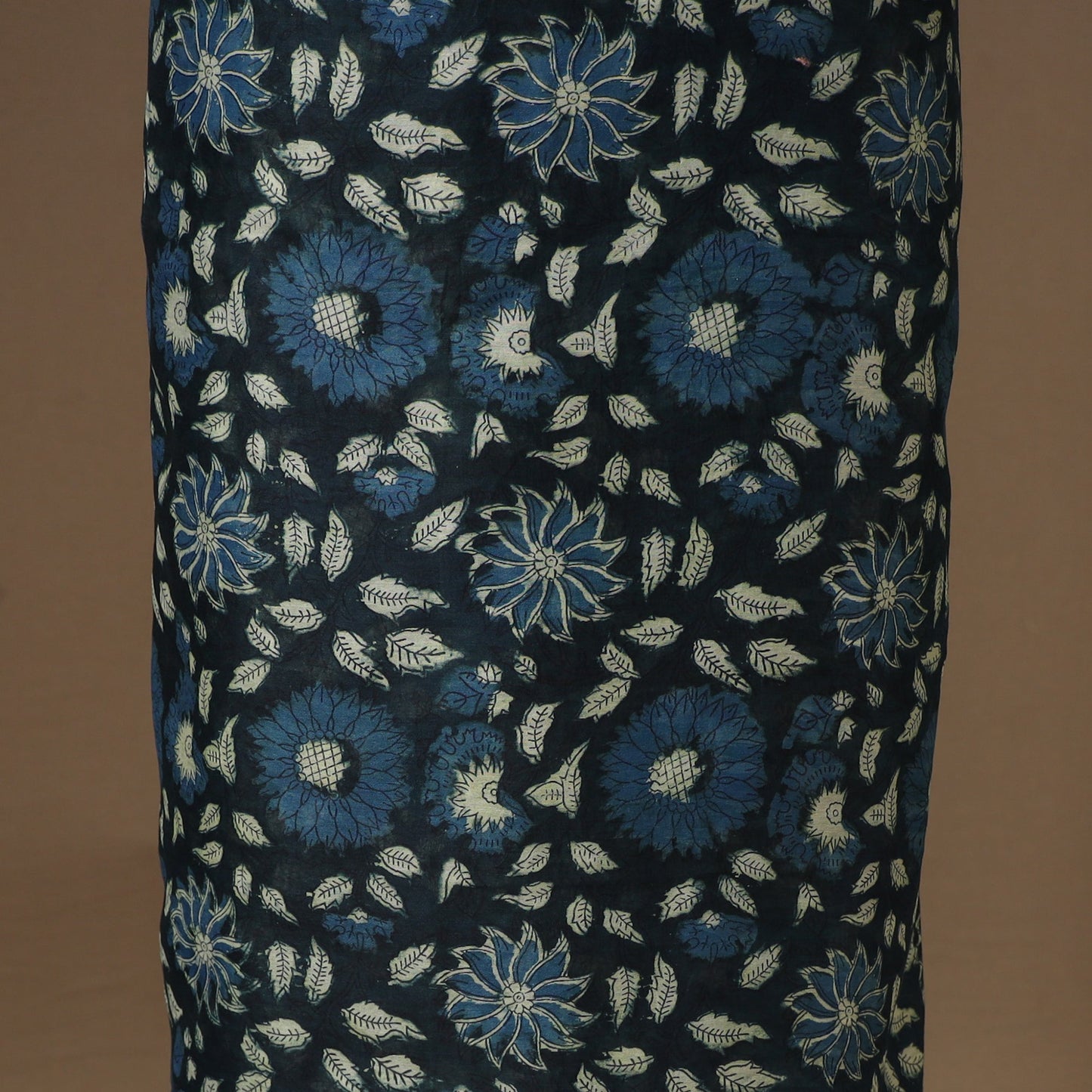 Blue 3pc Natural Dyed Maheshwari Silk Unstitched Vanaspati Jahota Dress Material