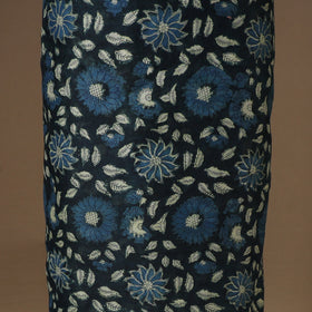 Blue 3pc Natural Dyed Maheshwari Silk Unstitched Vanaspati Jahota Dress Material