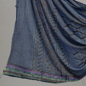  3pc Natural Dyed Ajrakh Block Printed Suit Material Set 