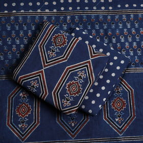 Buy 3pc Ajrakh Hand Block Printed Cotton Suit Material Set Online at iTokri.com