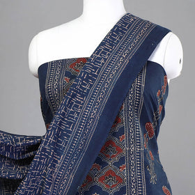 Buy 3pc Natural Dyed Ajrakh Block Printed Suit Material Set 