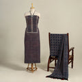 Blue 3pc Block Print Natural Dyed Ajrakh Dress Material