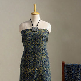 Blue 3pc Block Print Natural Dyed Ajrakh Dress Material