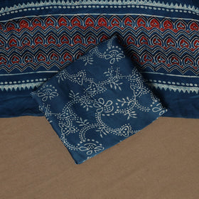 Blue - 3pc natural dyed unstitched modal silk dress