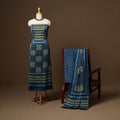 Blue - 3pc natural dyed unstitched modal silk dress