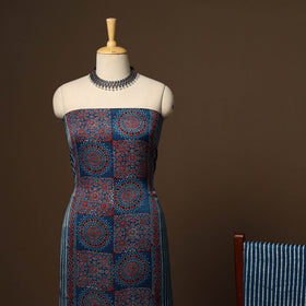 Blue - 3pc natural dyed unstitched modal silk dress