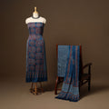 Blue - 3pc natural dyed unstitched modal silk dress