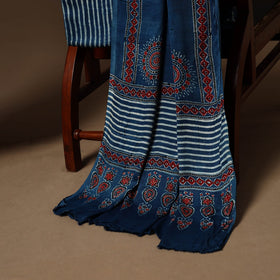 Blue - 3pc natural dyed unstitched modal silk dress