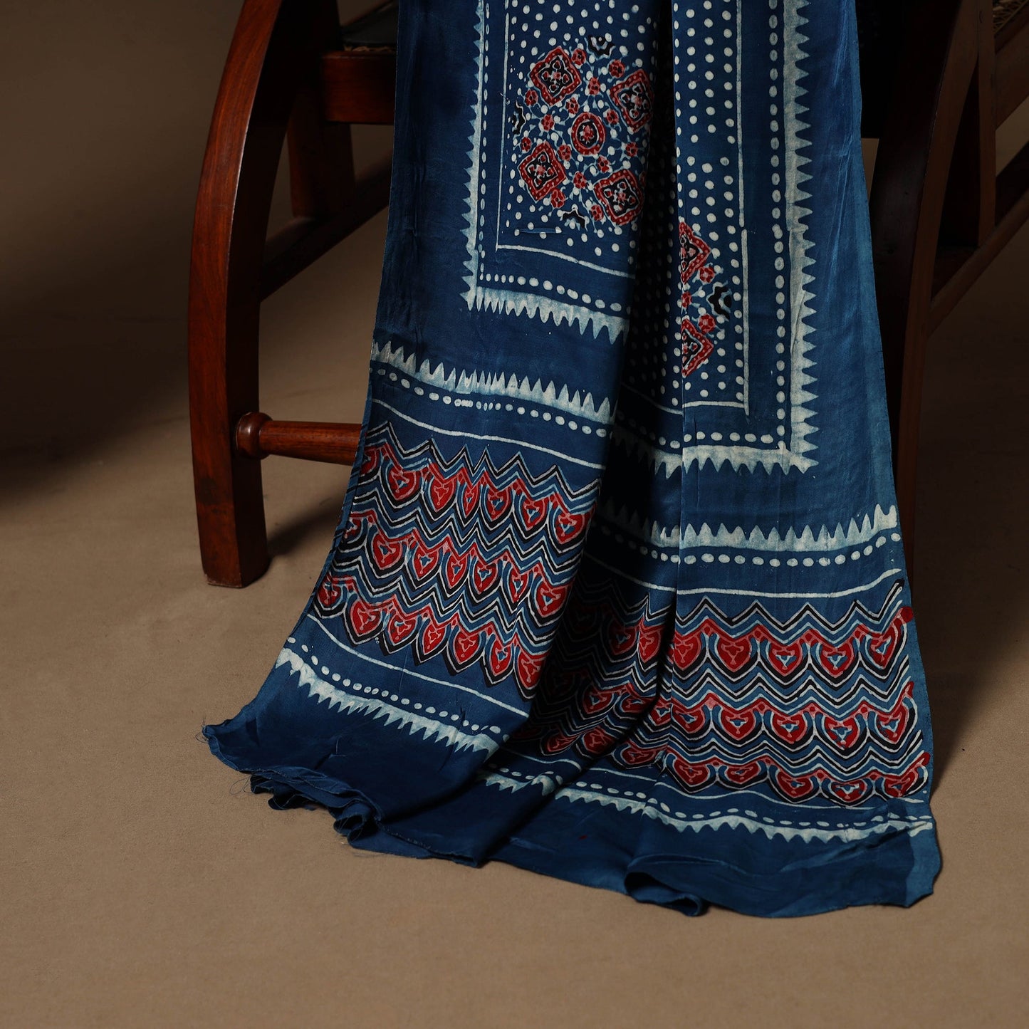 Blue - 3pc natural dyed unstitched modal silk dress