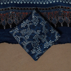 Blue - 3pc natural dyed unstitched modal silk dress