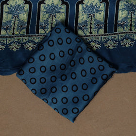 Blue - 3pc natural dyed unstitched modal silk dress