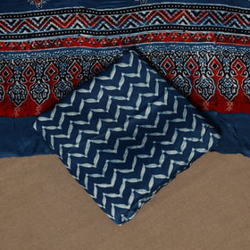 Blue - 3pc natural dyed unstitched modal silk dress