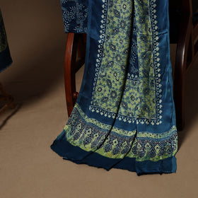 Blue - 3pc natural dyed unstitched modal silk dress