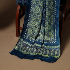 Blue - 3pc natural dyed unstitched modal silk dress