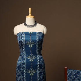 Blue - 3pc natural dyed unstitched modal silk dress