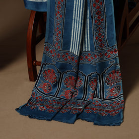 Blue - 3pc natural dyed unstitched modal silk dress