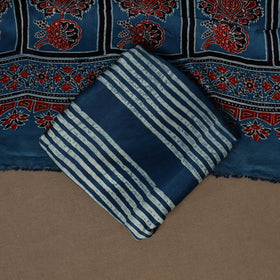 Blue - 3pc natural dyed unstitched modal silk dress