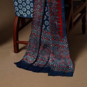 Blue - 3pc natural dyed unstitched modal silk dress