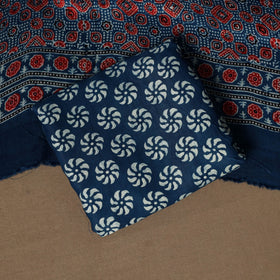 Blue - 3pc natural dyed unstitched modal silk dress