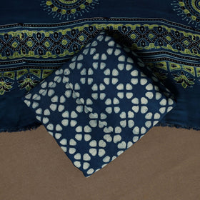 Blue - 3pc natural dyed unstitched modal silk dress