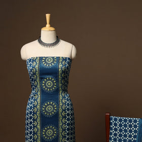 Blue - 3pc natural dyed unstitched modal silk dress