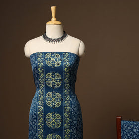 Blue - 3pc natural dyed unstitched modal silk dress