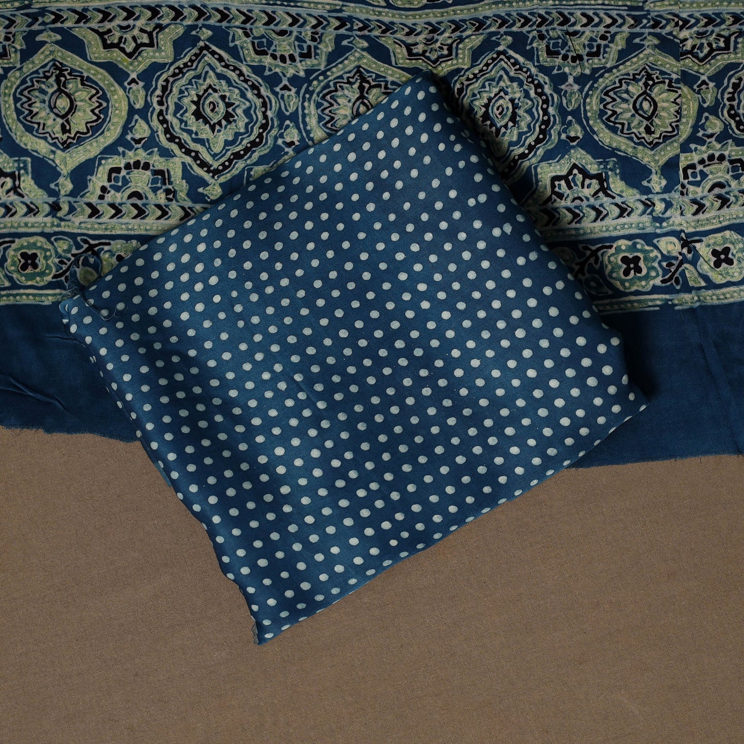 Blue - 3pc natural dyed unstitched modal silk dress