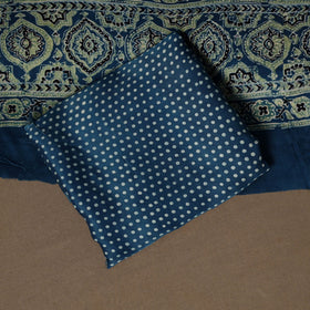 Blue - 3pc natural dyed unstitched modal silk dress