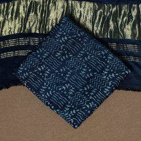 Blue - 3pc natural dyed unstitched modal silk dress