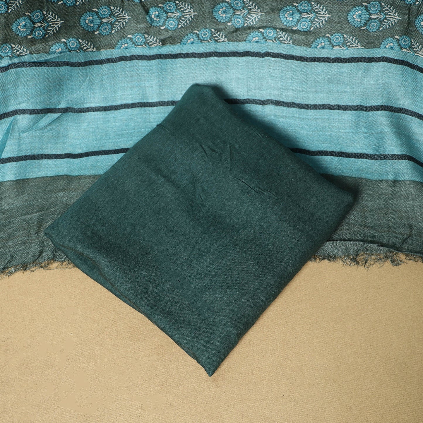 3pc pashmina wool handloom unstitched sanganeri dress