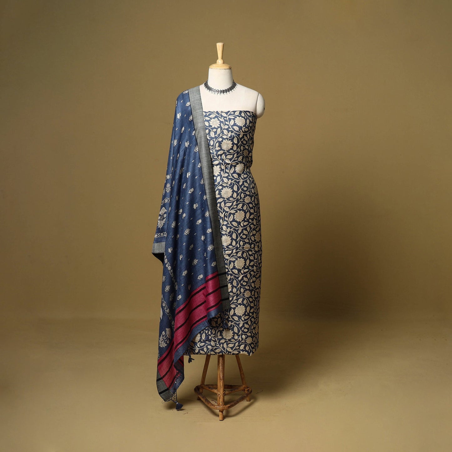 3pc pashmina wool handloom unstitched sanganeri dress