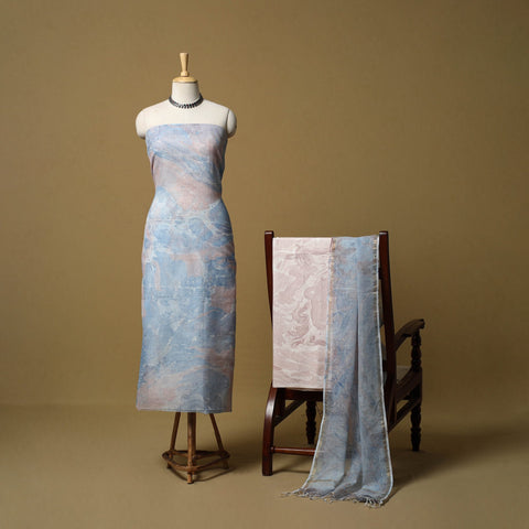 3pc tie-dye kota doria cotton shibori unstitched dress