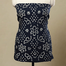 Buy 3pc Blue Tie & Dye Satin Cotton Bandhani Dress Material