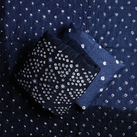 Blue 3pc Tie & Dye Satin Cotton Bandhani Dress Material