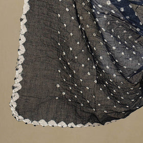 Blue 3pc Tie & Dye Satin Cotton Bandhani Dress Material